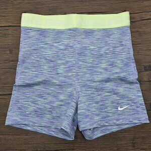 Nike Pro Compression Shorts Womens Small Purple Space Dye Dri-FIT High Rise Gym
